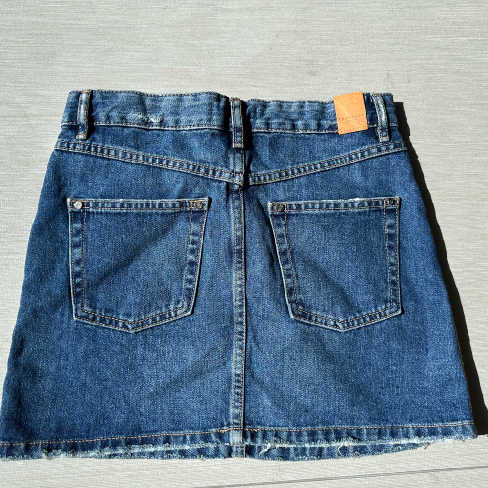 Zara Blue Jean skirt with Yellow and White Trim